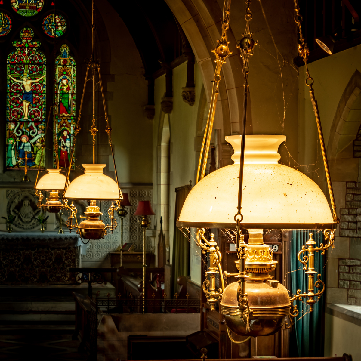 The lights in the nave